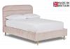 4ft Small Double Canterbury fabric upholstered bed frame,horizontal lines with curved head end. 2
